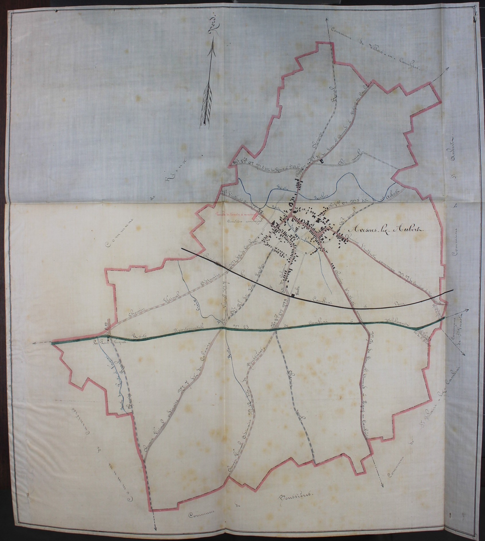 Plan d'ensemble de la commune pour l'agrandissement du cimetière communal